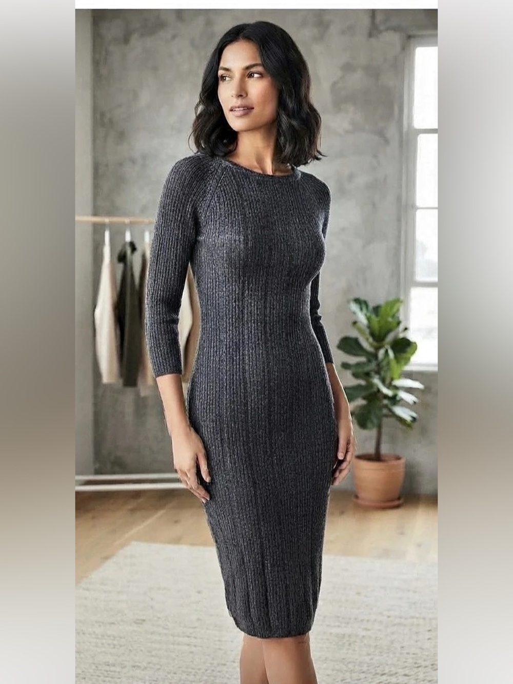 CeCe by Cynthia Steffe Metallic Ribbed Sweater Dress, Small (S), NWT